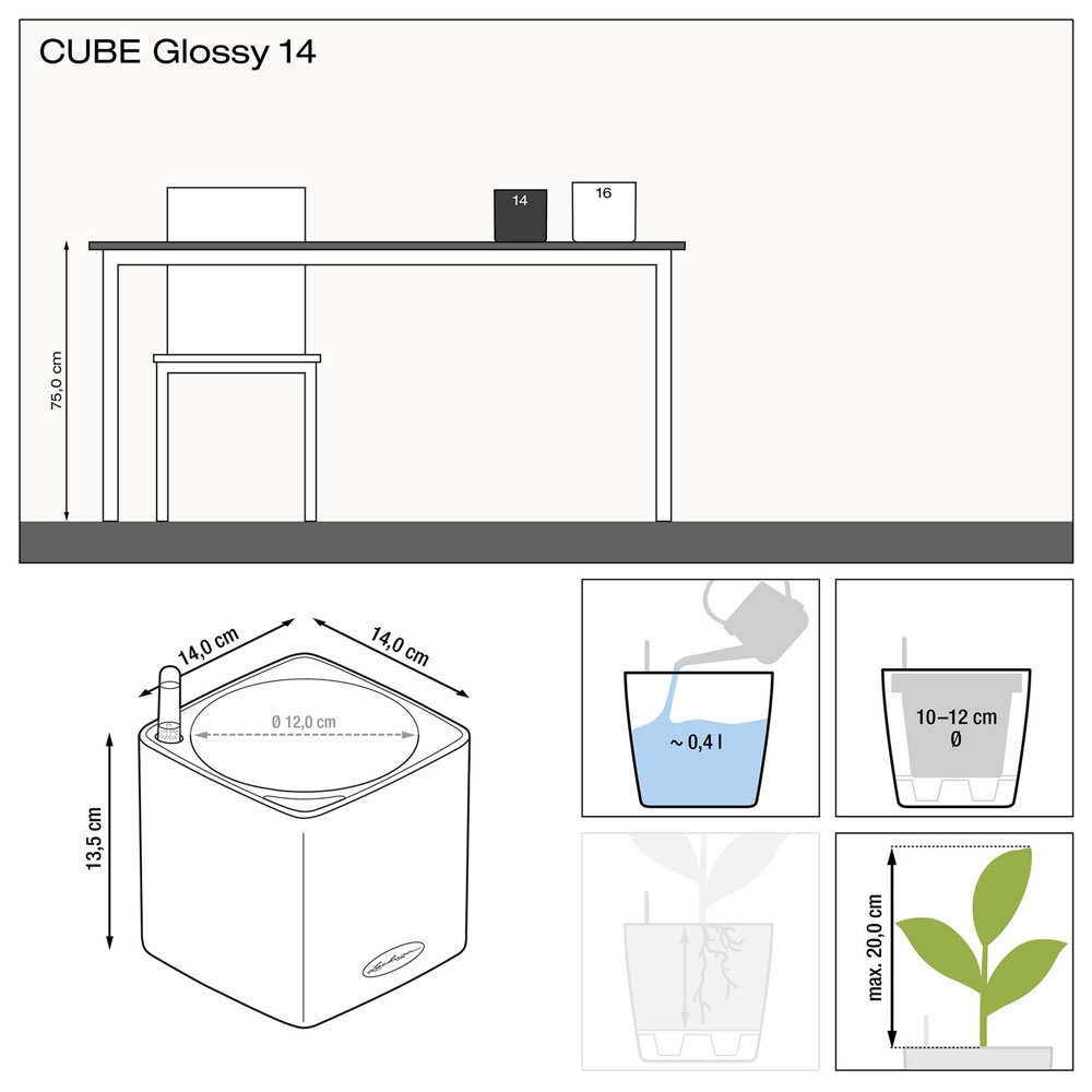 Кашпо Cube Glossy — фото в интерьере и реальные пропорции