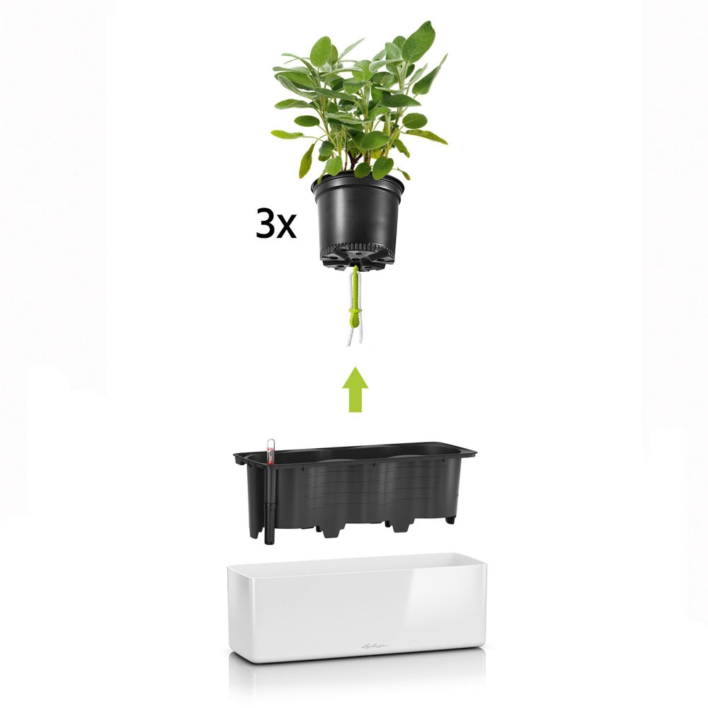 Кашпо Cube Glossy Triple — крупный план, фактура и текстура материала