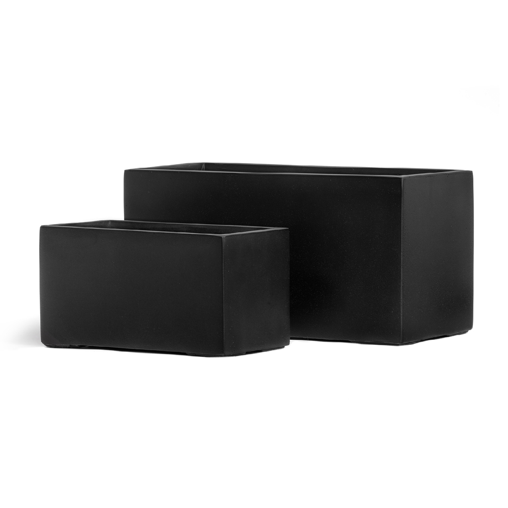 Кашпо TREEZ Effectory Black Stone Низкий узкий прямоугольник Антрацит — treez, фото в высоком разрешении, купить в Краснодаре