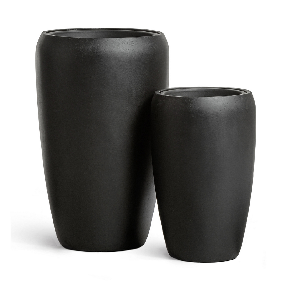 Кашпо TREEZ Effectory Black Stone Высокий округлый конус Антрацит — treez, фото в высоком разрешении, купить в Краснодаре
