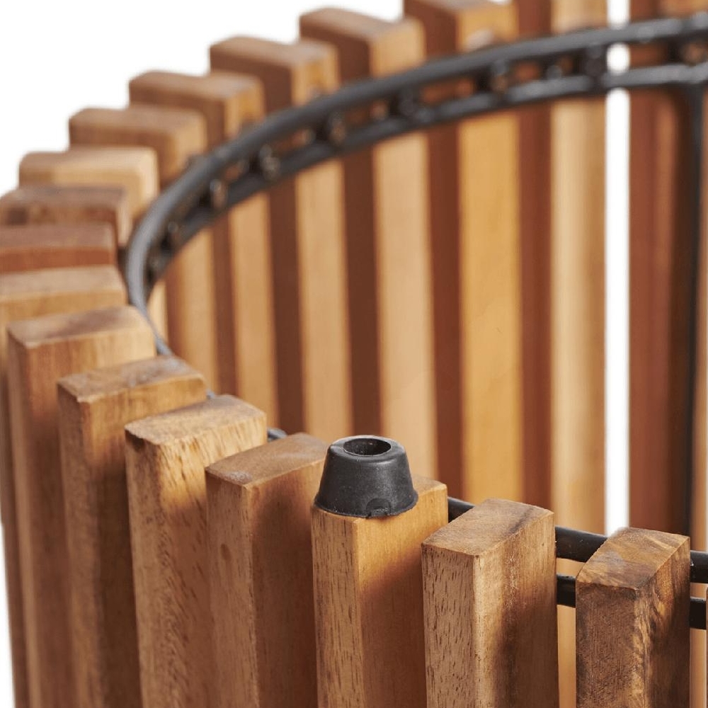Кашпо TREEZ Effectory Timberline Высокий перевёрнутый конус Тёмное дерево — вид сверху и элементы конструкции