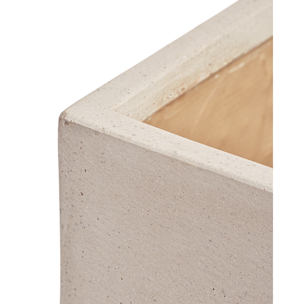 Кашпо TREEZ Effectory Beton Низкий прямоугольник Белый песок — крупный план, фактура и текстура материала