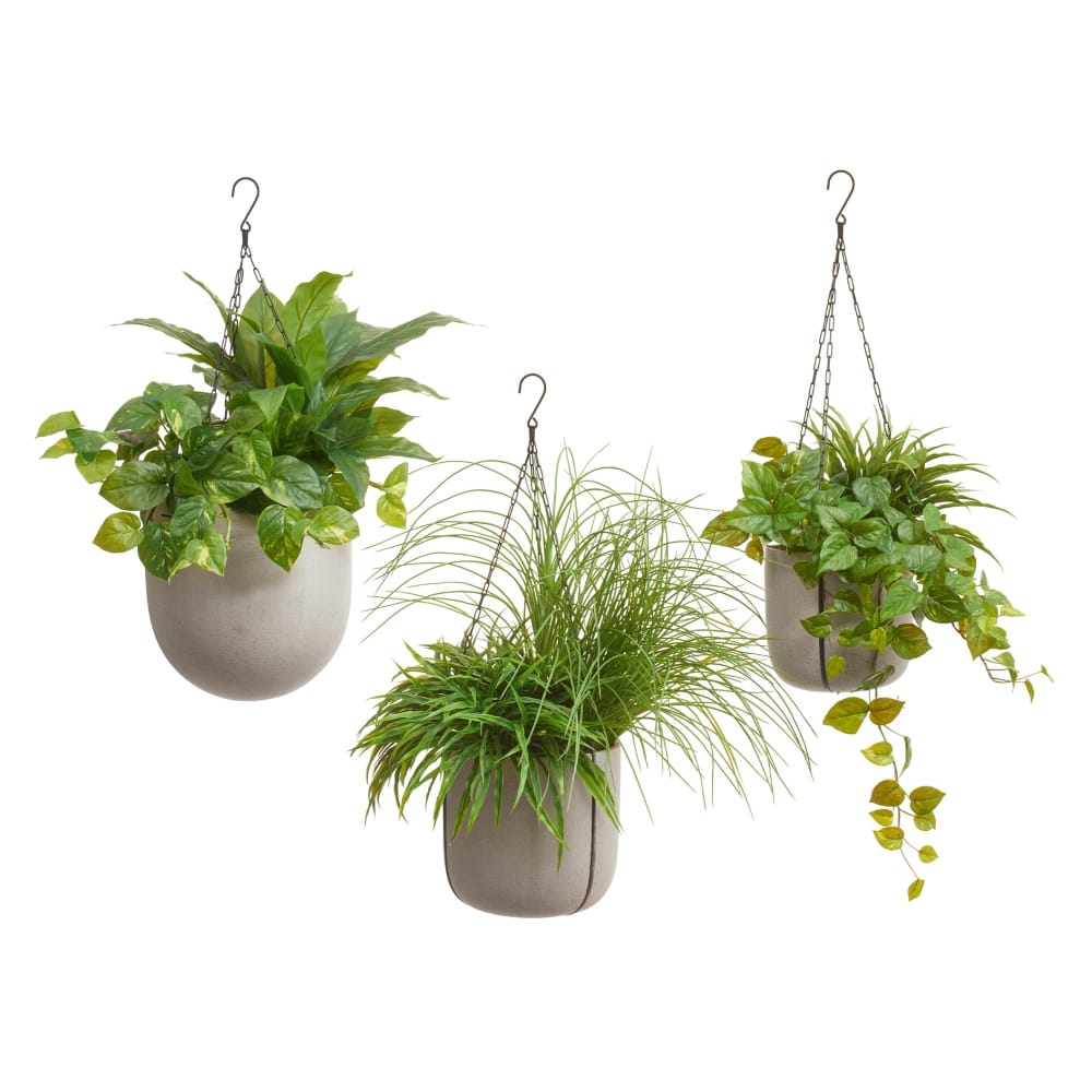Кашпо TREEZ Effectory Beton Чаша подвесная на цепочках Белый песок — крупный план, фактура и текстура материала