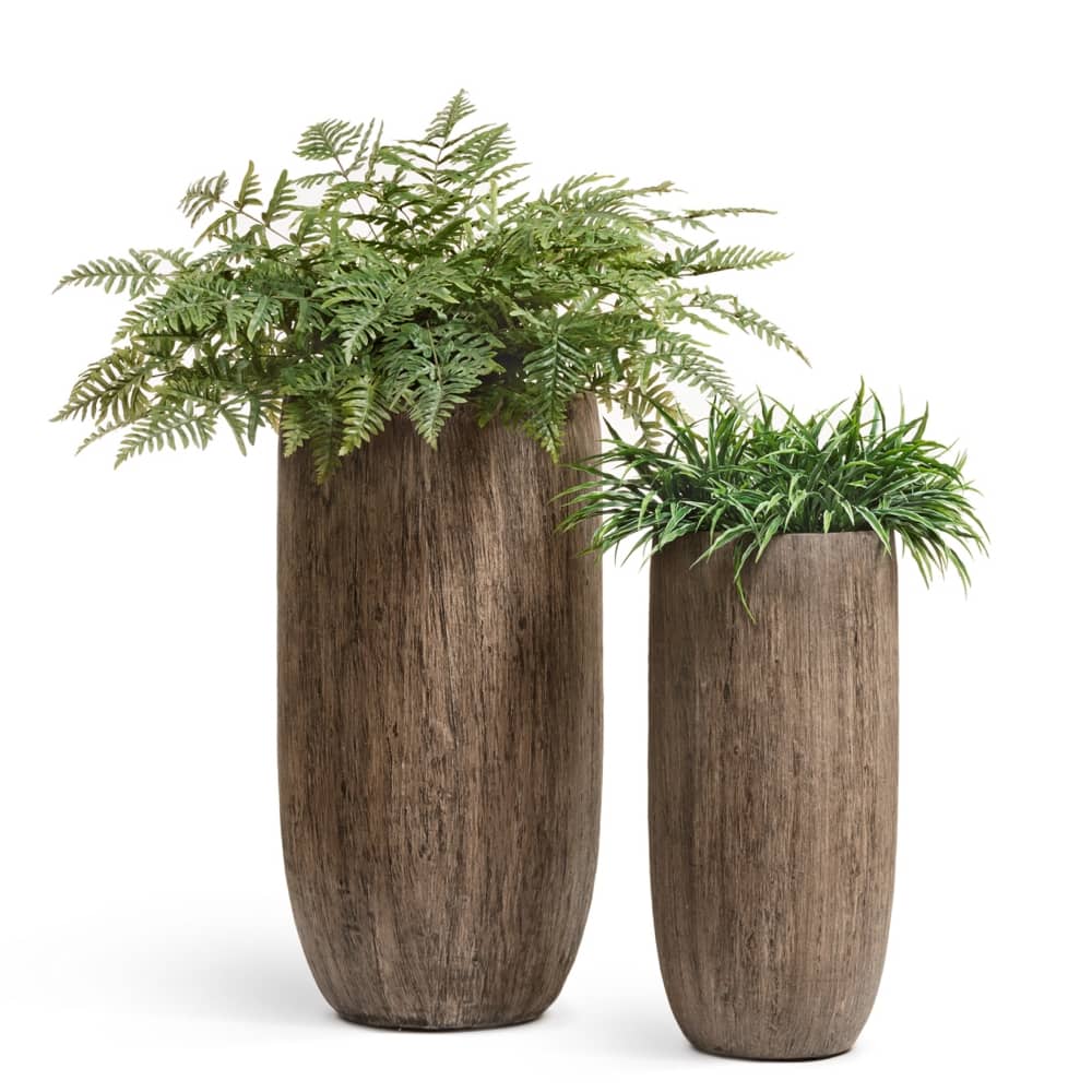Кашпо TREEZ Effectory Wood Высокий округлый конус Светлый дуб — фото в интерьере, купить в Краснодаре в интернет-магазине Зелёный Дворик