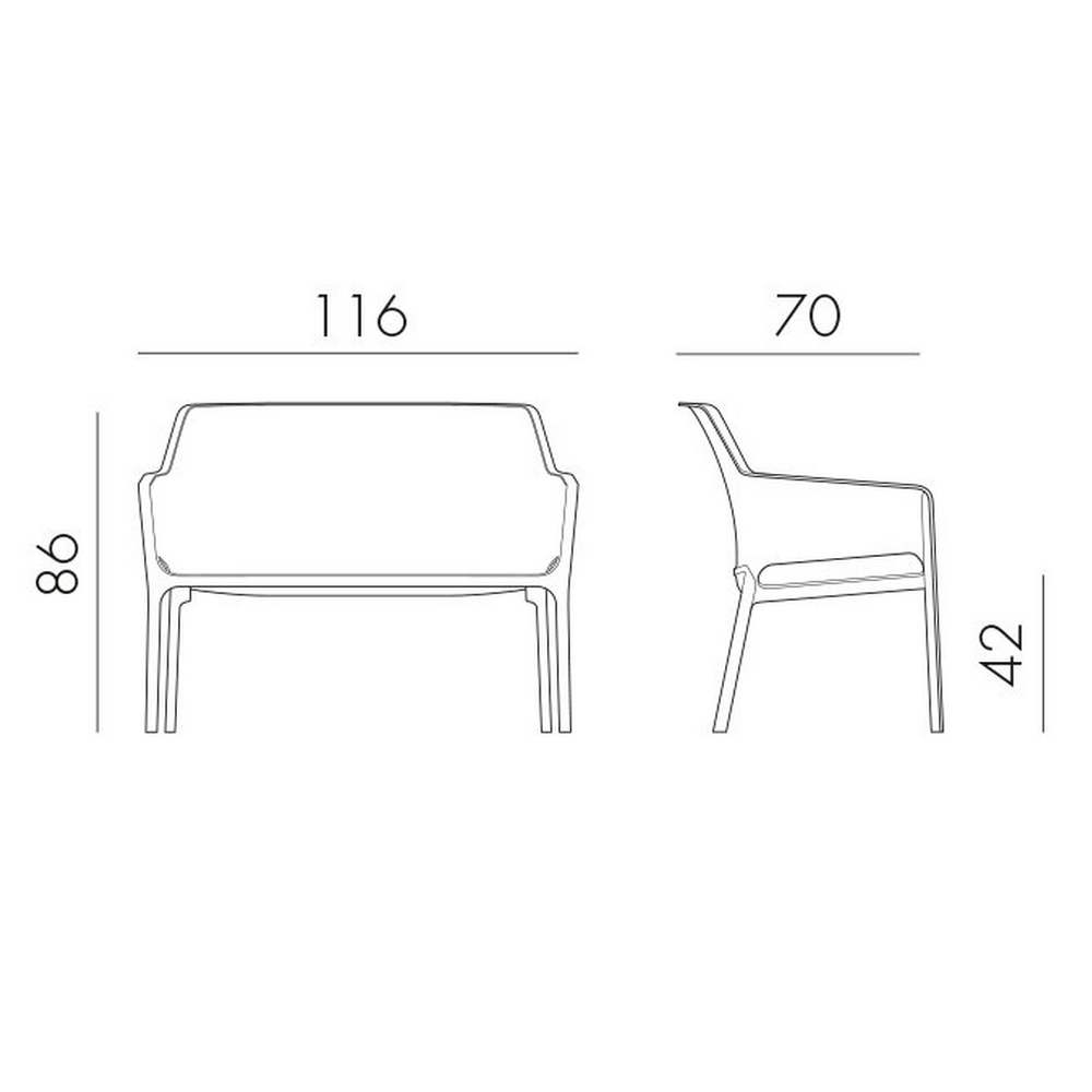 Диван Net Bench — вид сверху и элементы конструкции