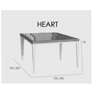 HEART Стол квадратный 100х100см