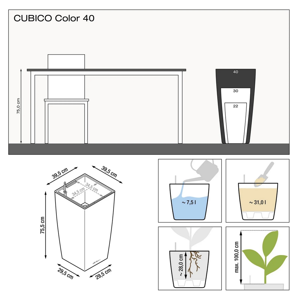 13133111 Кашпо Cubico Color