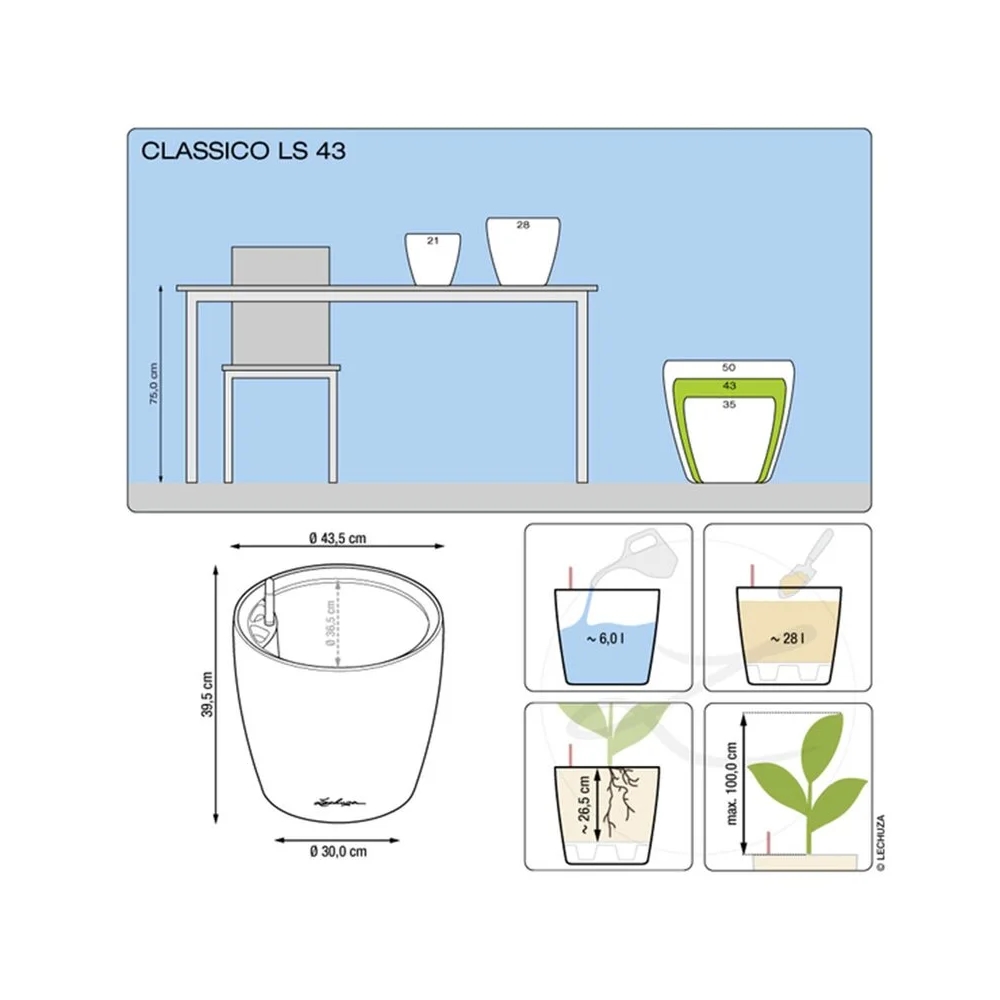 16029111143 Кашпо Classico LS