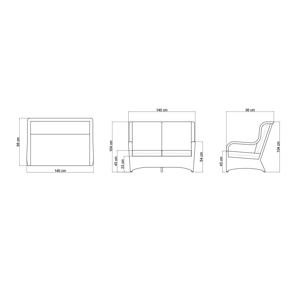 2208233 EBONY Двухместный диван