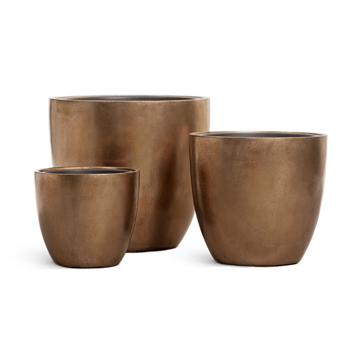 Кашпо TREEZ Effectory Metal Округлый конус Тёмное-матовое золото - 30 x 28