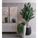 Кашпо TREEZ Effectory Beton Design-Чаша Тёмно-серый бетон