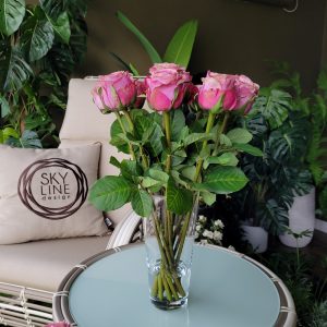 Композиция розы эсперанса 11шт сиренево-розовые