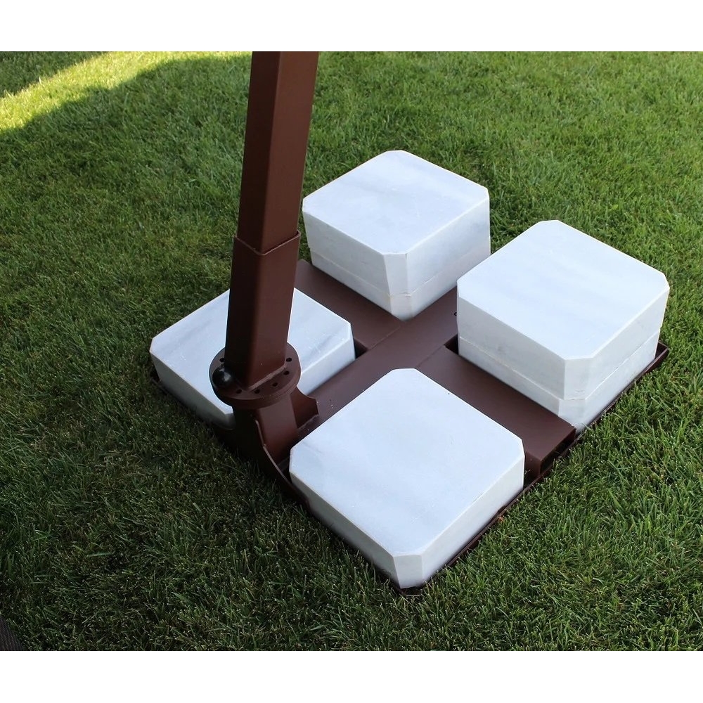 Зонт Banana 3*4м  бежевый купол c фольбаной (полиэстер), каркас алюминий, коричневый