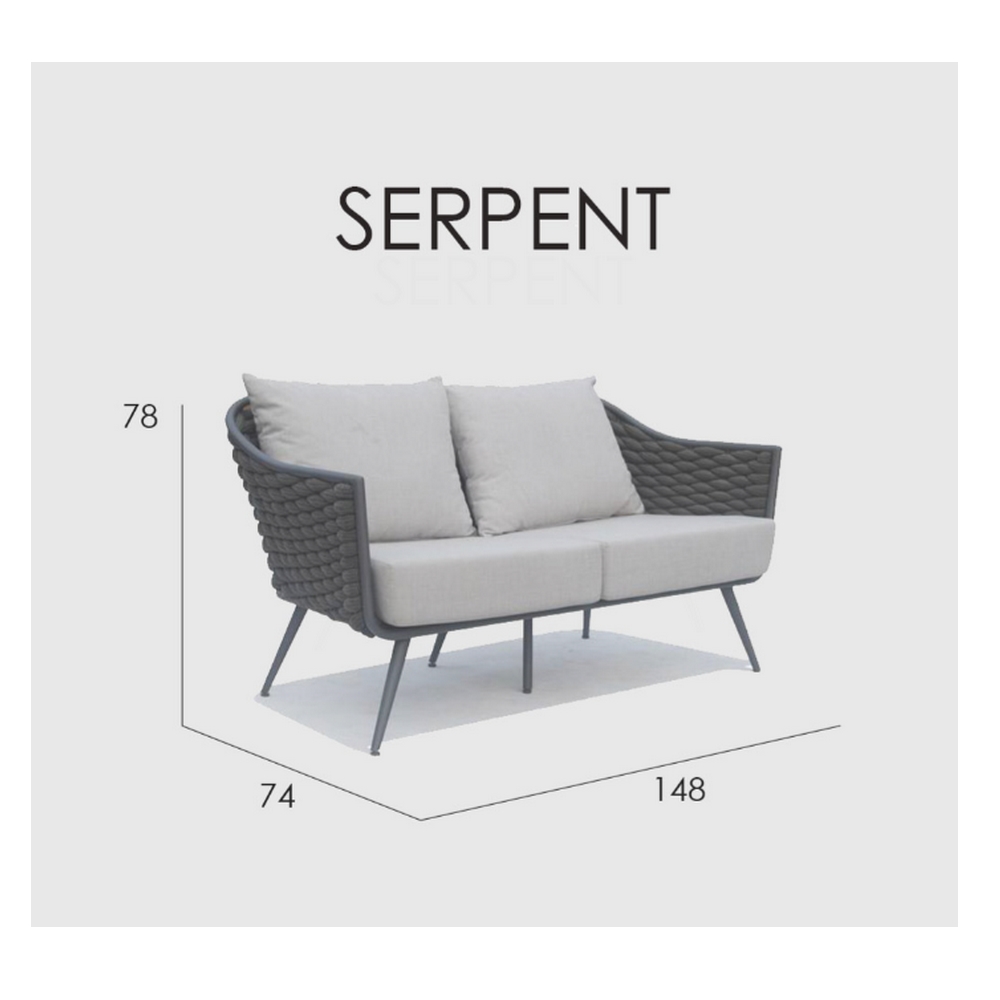 SERPENT Диван двухместный ANTHRACITE-CARBON