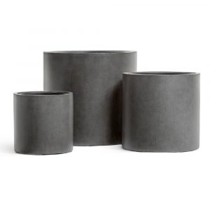 Кашпо TREEZ Effectory Beton Цилиндр Тёмно-серый бетон