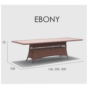 EBONY стол прямоугольный  200 см