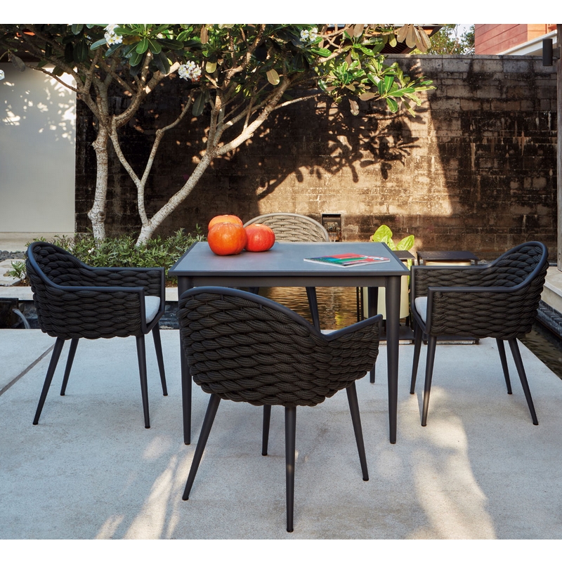 SERPENT стол обеденный 100*100*75см, CARBON