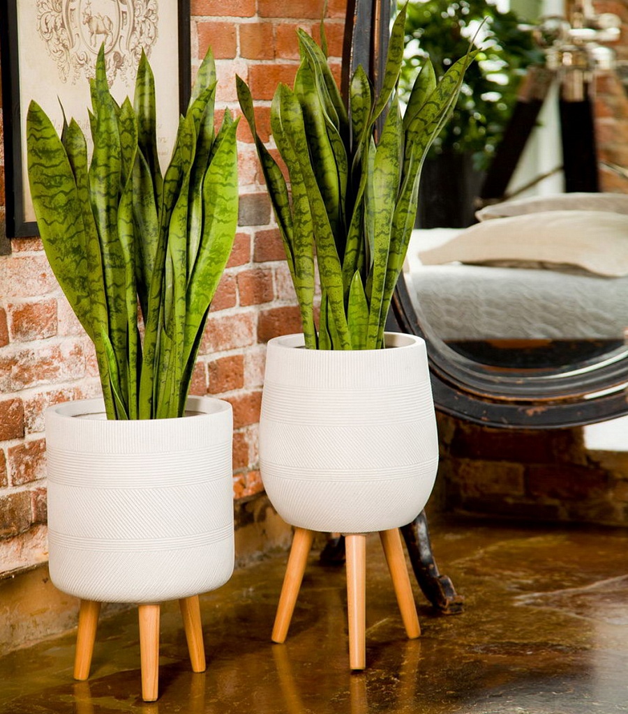 WSTRIP24-AW2 Кашпо Страйп Круглое с Подставкой,