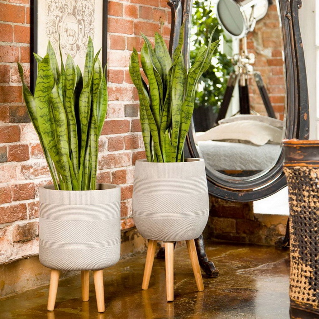 WSTRIP24-AW3 Кашпо Страйп Круглое с Подставкой,