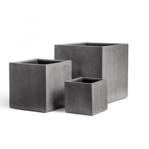 Кашпо TREEZ Effectory Beton Куб Тёмно-серый бетон - 20x20x20