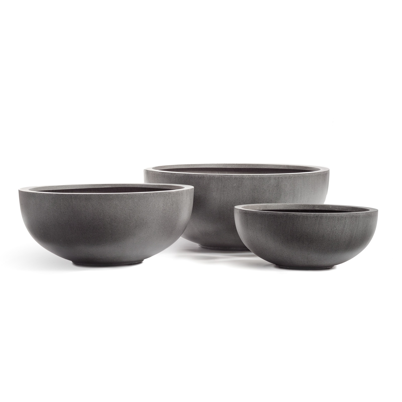 41.3317-02-006-GR-50 Кашпо TREEZ Effectory Beton Низкая чаша Тёмно-серый бетон - 50 x 20