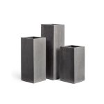 Кашпо TREEZ Effectory Beton Высокий куб Тёмно-серый бетон - 31x31 выс.60см