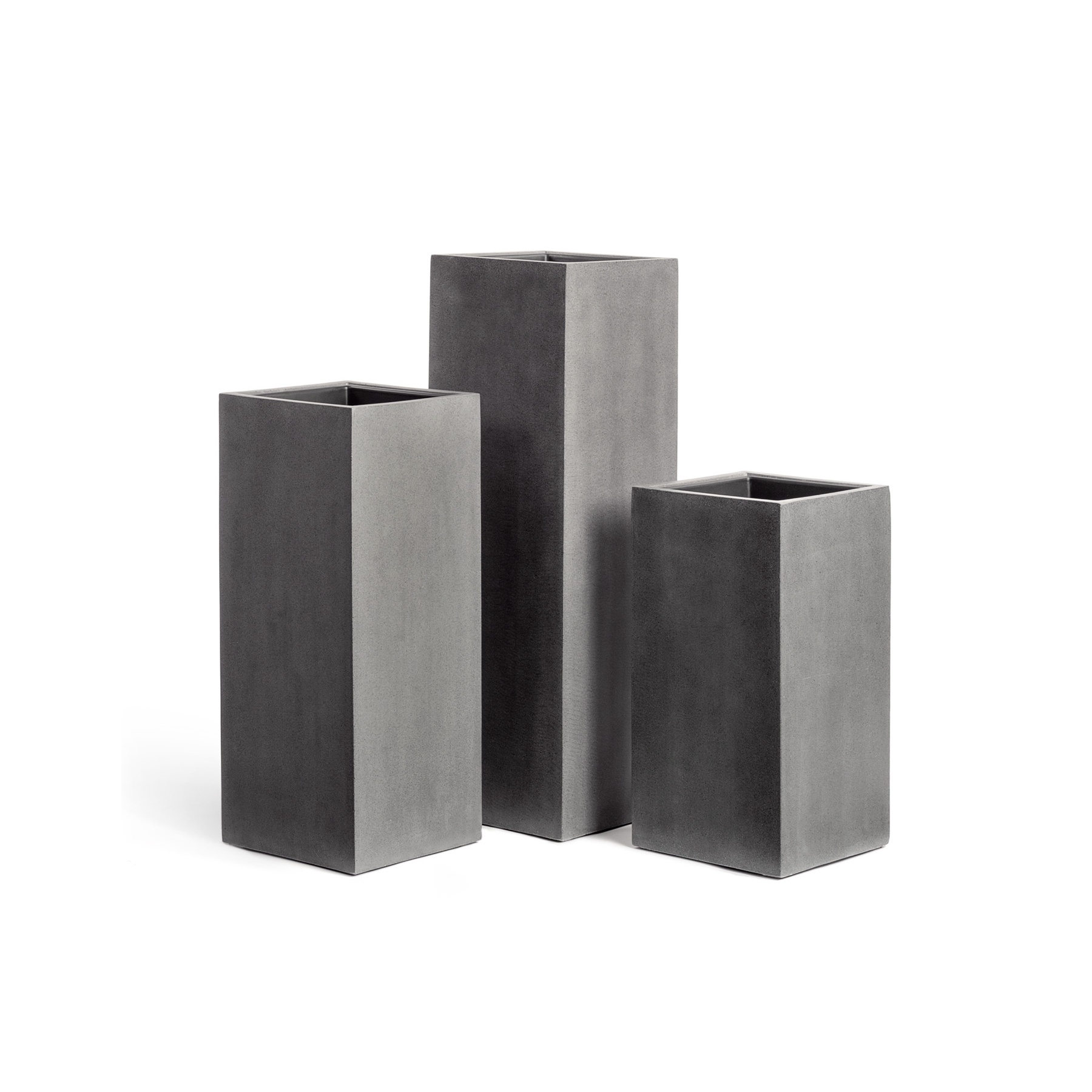 41.3317-02-010-GR-60 Кашпо TREEZ Effectory Beton Высокий куб Тёмно-серый бетон - 31x31 выс.60см