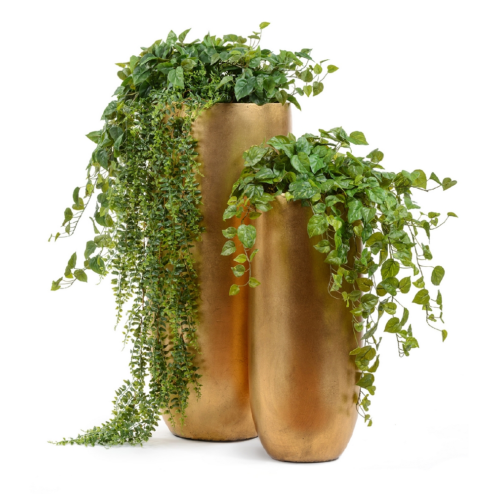 41.3317-04-014-GLD-72vv Кашпо TREEZ Effectory Metal Высокий округлый конус Сусальное золото