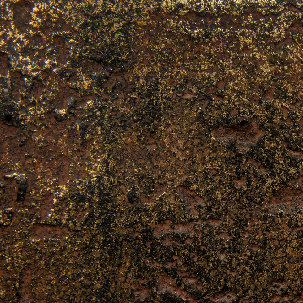 Кашпо TREEZ Effectory Metal Высокий округлый конус Rough с золотой патиной