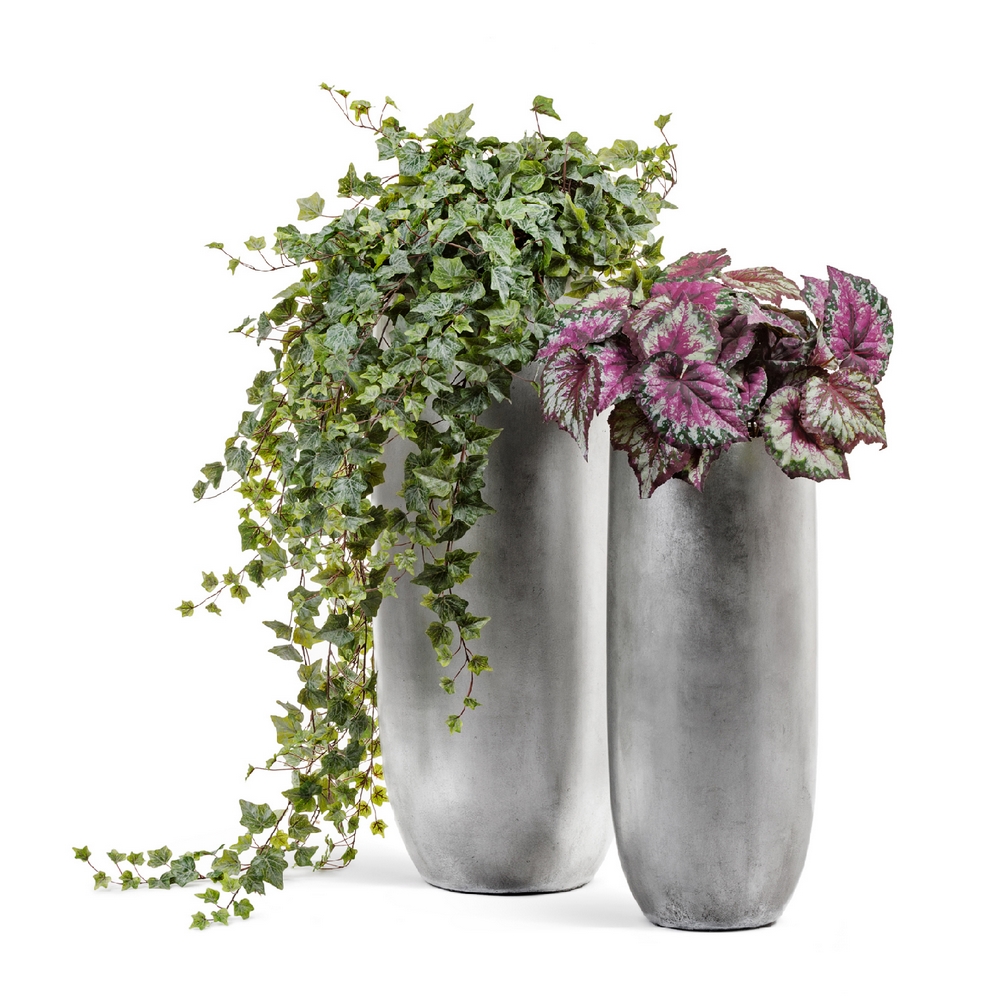 Кашпо TREEZ Effectory Metal Высокий округлый конус Серебро