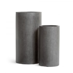 Кашпо TREEZ Effectory Beton Высокий цилиндр Тёмно-серый бетон - 31 x 60
