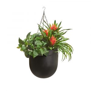Кашпо TREEZ Effectory Black Stone Чаша большая подвесная Антрацит