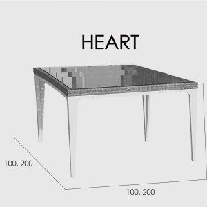 HEART Стол квадратный 200х200см