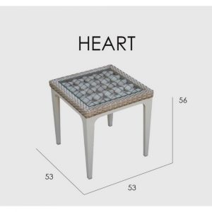 HEART Приставной стол (ножки оплетены)
