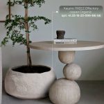 Кашпо TREEZ Effectory Organic Низкая чаша Белый песок