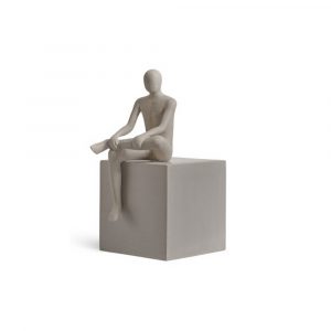 Скульптура TREEZ Effectory Philosopher's Stone Человек Уверенный на кубе Белый песок