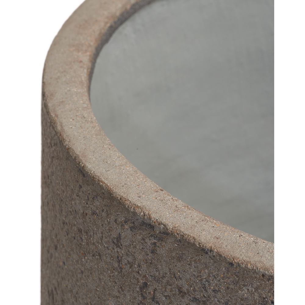 41.33-17-23-102-BEG-333 Кашпо TREEZ ERGO Hard Rock Цилиндрическая чаша Песок серый беж