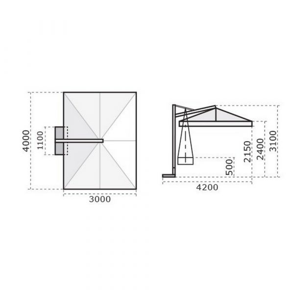 Зонт Galileo Wood 3*4 м