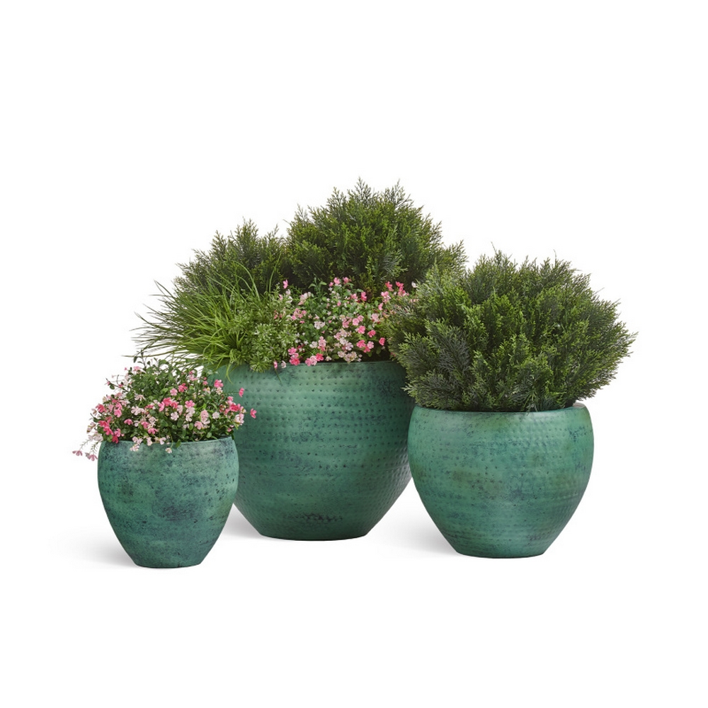 Кашпо TREEZ ERGO Fine Rock Высокая округлая чаша Белый песок