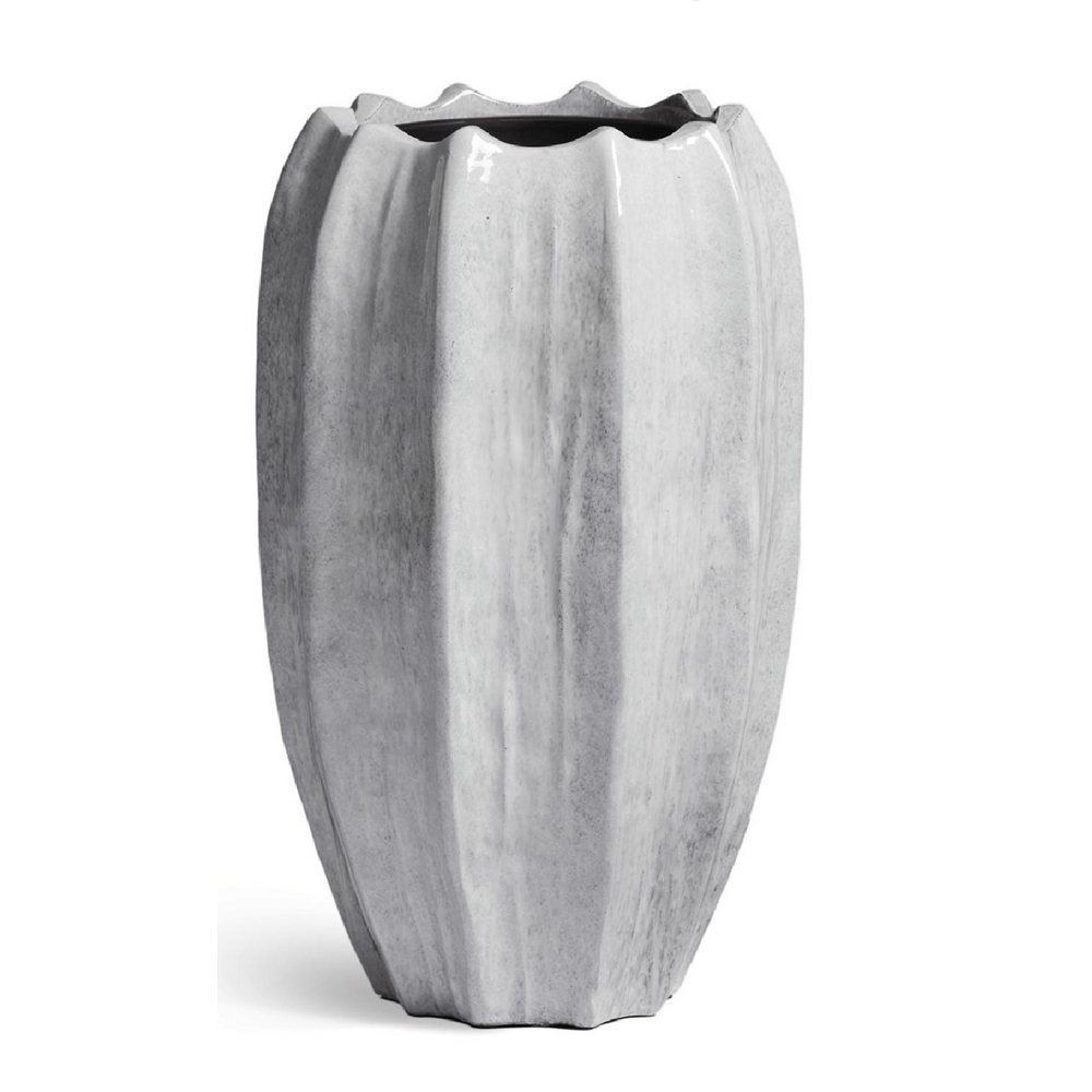 41.33-24-24-135-WH-06712 Кашпо TREEZ Effectory Aura Высокая Кашпо-ваза Жемчужный лак