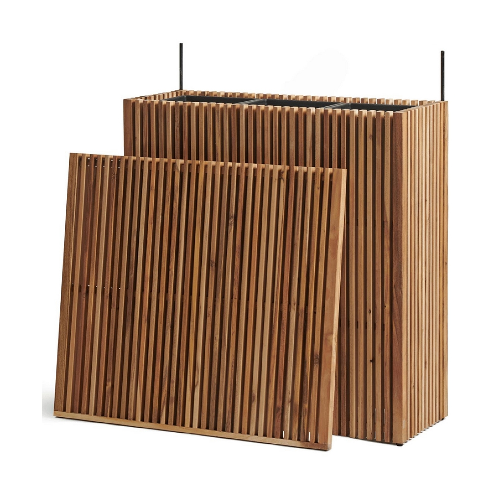 41.33-25-24-137-NT-1 Кашпо TREEZ Effectory Timberline Высокий дивайдер со стенкой Тёмное дерево