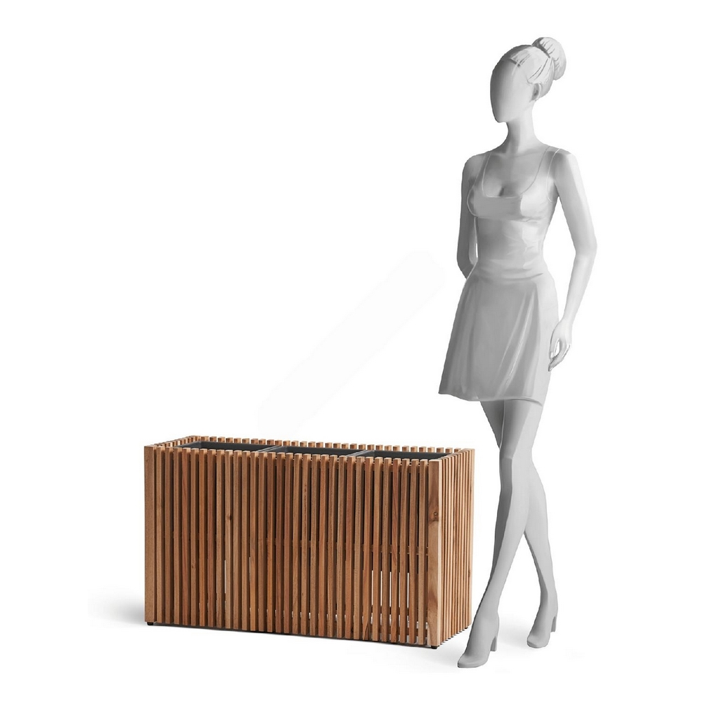 41.33-25-24-138-NT-861 Кашпо TREEZ Effectory Timberline Низкий дивайдер Тёмное дерево