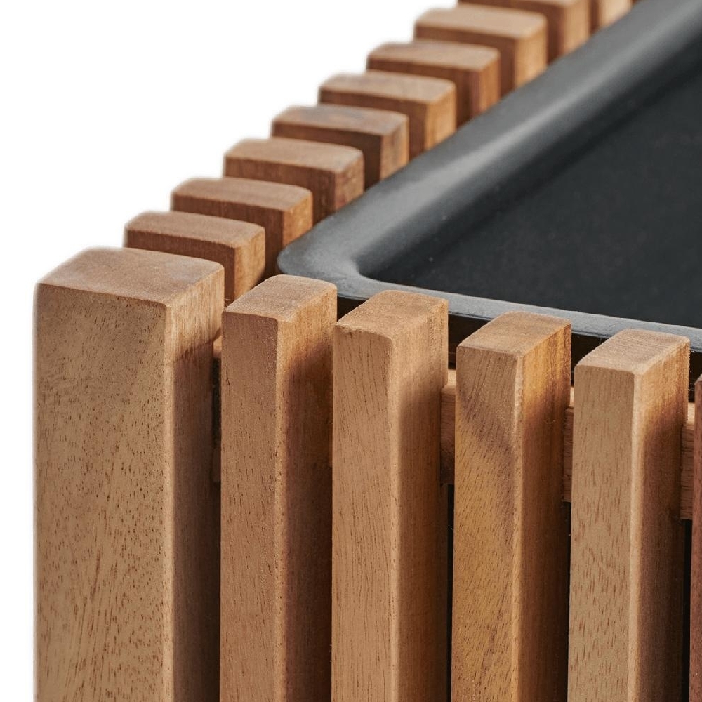 41.33-25-24-141-NT-3311 Кашпо TREEZ Effectory Timberline Куб Тёмное дерево