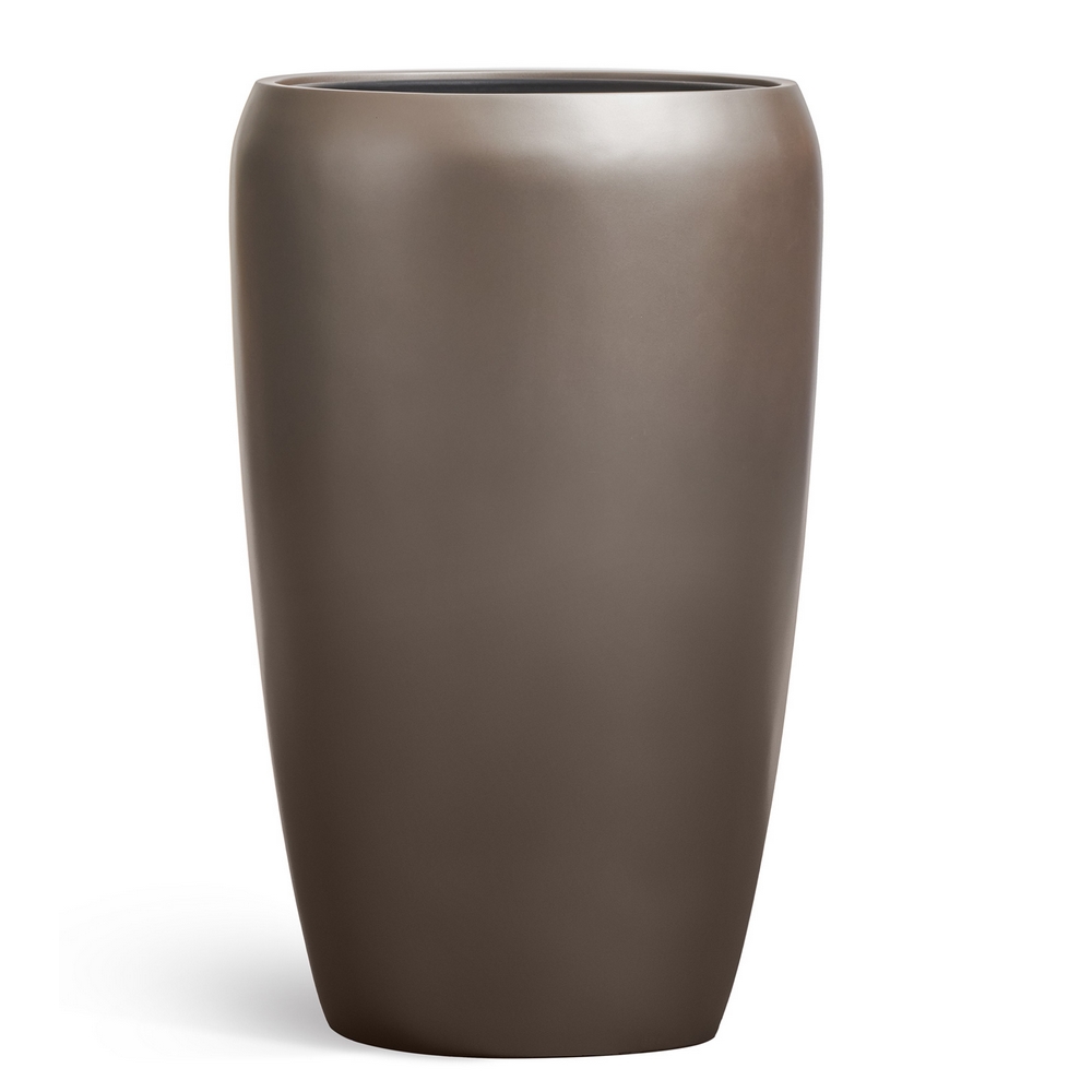 41.33-04-24-131-LCSV-51333333 Кашпо TREEZ Effectory Metal Высокий округлый конус Лаковое тёмное серебро