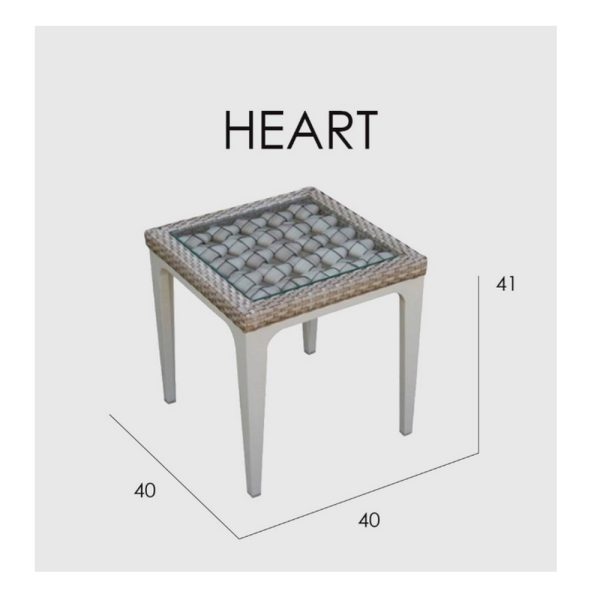 HEART Стол для лежака (ножки оплетены) — изображение 2