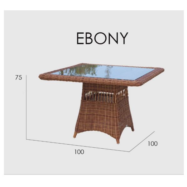 EBONY Cтол обеденный квадратный — изображение 2