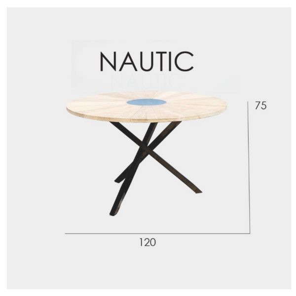 NAUTIC Cтол круглый  каркас Carbon matte — изображение 2