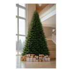 Высокая зеленая елка в Краснодаре в Зеленом дворике