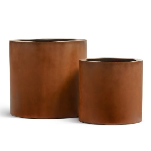 Кашпо TREEZ Effectory Corten Steel Цилиндр Кортеновская сталь Бархатистая окись